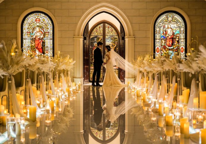 ロマンチックなキャンドル演出